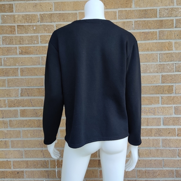 Karen Scott Woman's Christmas  Sweater w/ Santa, Elves & Tree Buttons - Picture 5 of 7